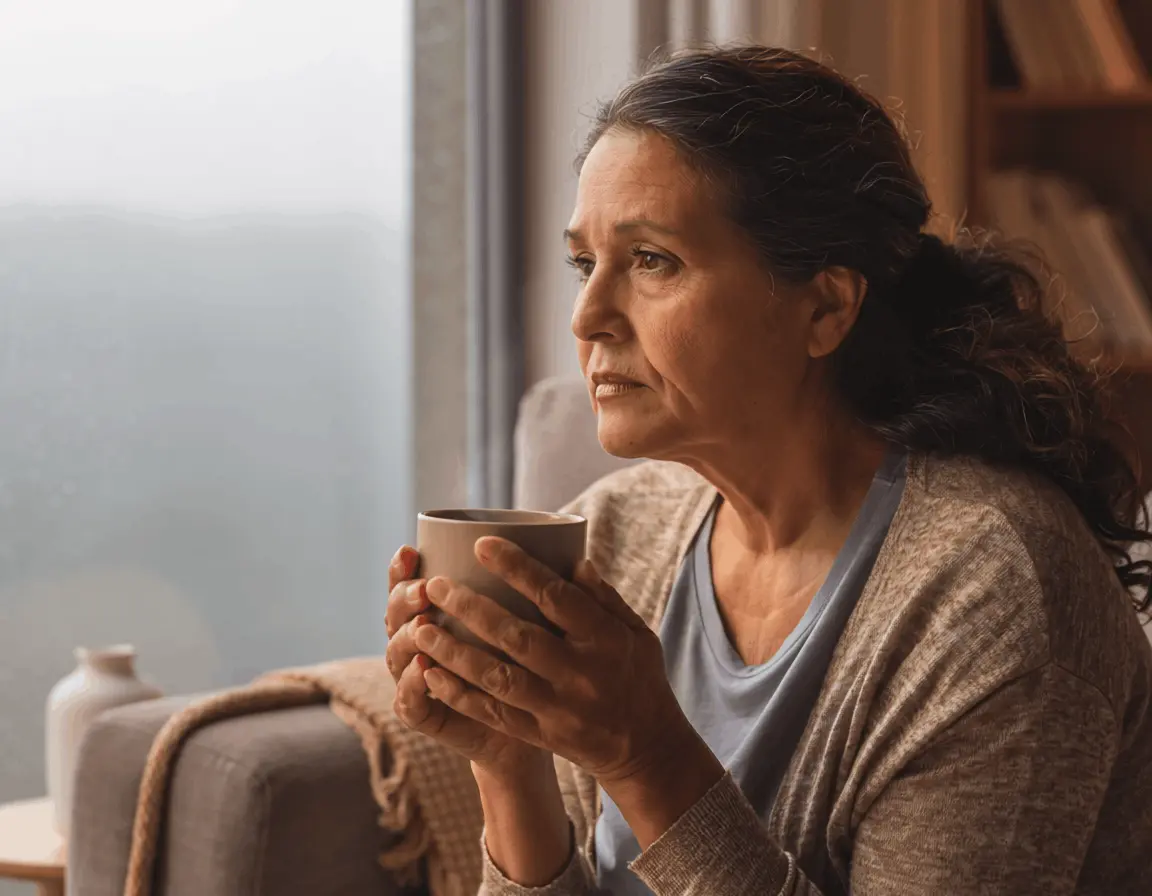 Woman feeling emotionally flat looking out window